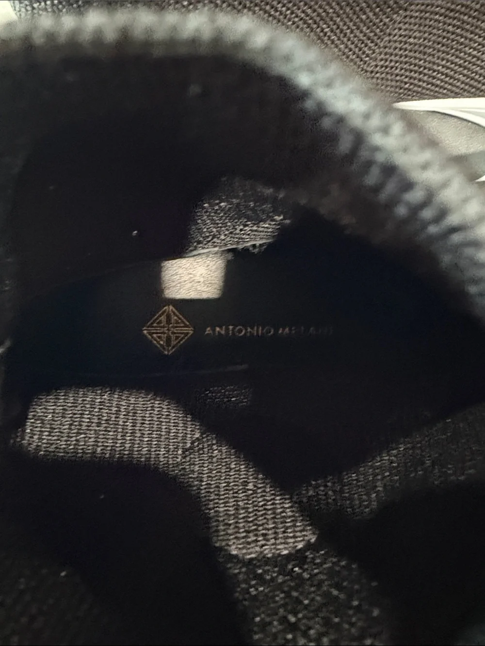 ANTONIO MELANI Black Knit Slip-On Sneaker with White Accents